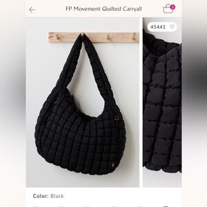 Free People Quilted Carryall Bag Black